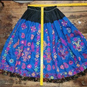 Artisan Handmade Free Spirit boho hippie gypsy banjara people Embroidered Skirt
